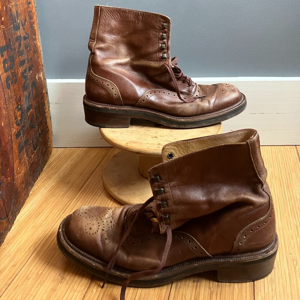 Sartori Distressed Leather Brogue Boots